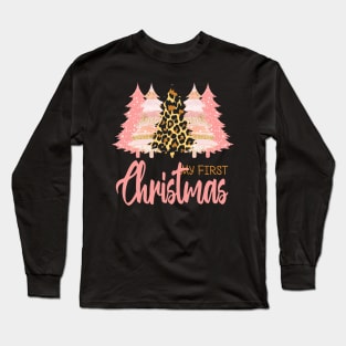 my first Christmas leopard print tree Long Sleeve T-Shirt